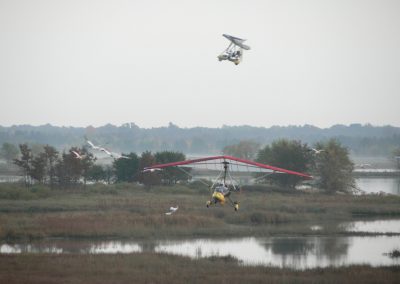 Flying gliders over the wetlands